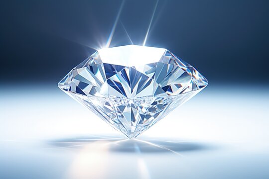 3D diamond on white background  Generative AI