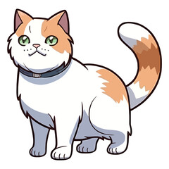 Purrfectly Captured: Cute Cat Manx in a Charming Illustration