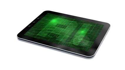 AI lettering on tablet pc isolated on white background - artificial intelligence technology concept - 3D Illustration