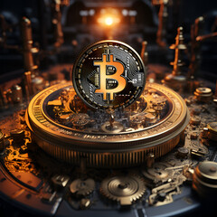The image represents Bitcoin, a decentralized digital cryptocurrency operating on a blockchain network, allowing peer-to-peer transactions globally without the need for intermediaries.