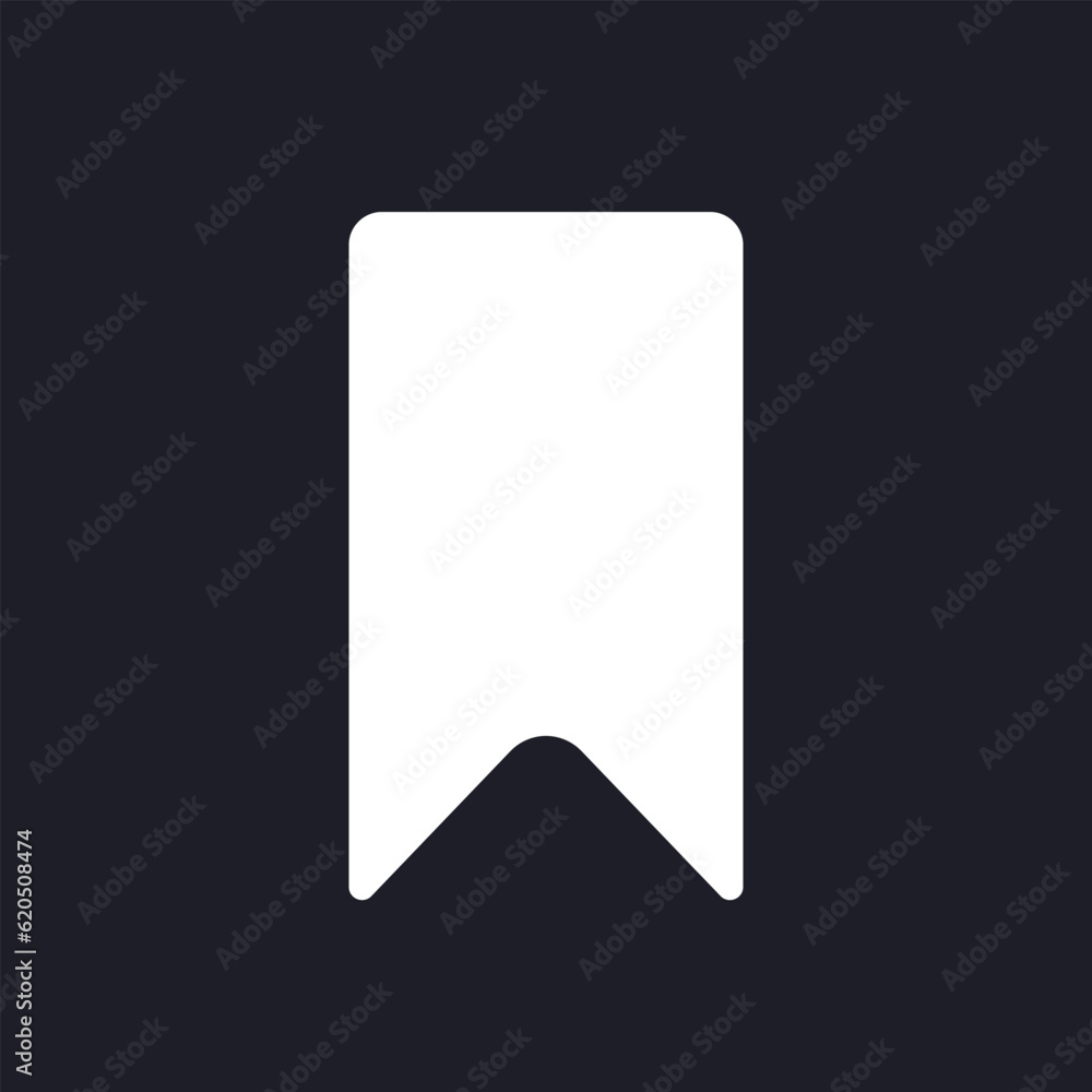 Poster bookmark dark mode glyph ui icon. chosen content tag. webpage element. user interface design. white 
