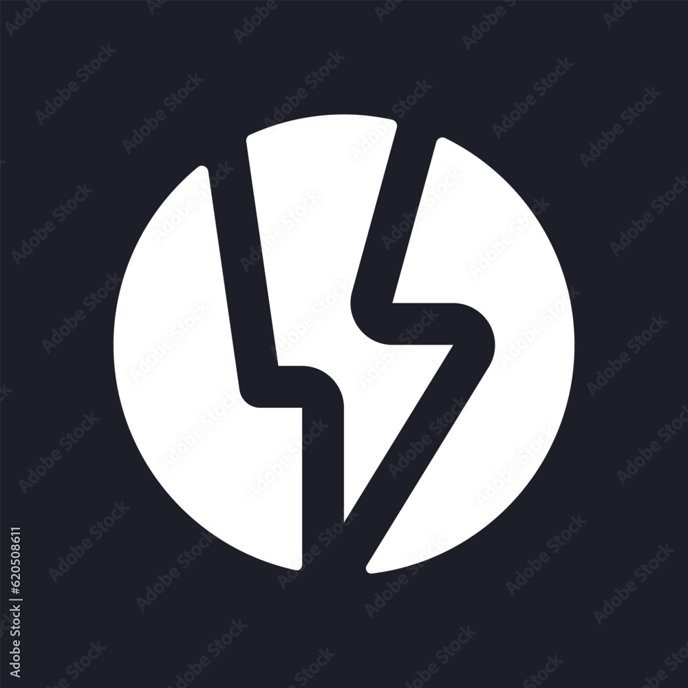 Aufkleber cryptocurrency coin dark mode glyph ui icon. blockchain technology. user interface design. white sil