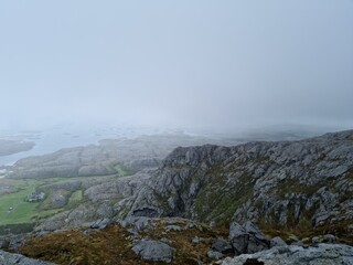 majestic overview on the Vega island in northern norway, popular tourist location