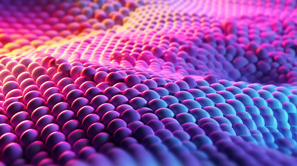Obraz premium Pastel Toned Glowing Abstract Wave Dot Background or Wallpaper - Luminescent and Vivid Blues, Purples, Yellows, and Pinks - Bright Modern Textured Effect - Generative AI