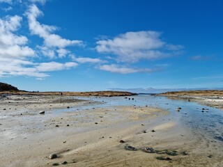 beach and sea view from the island of Herøy in nordland municipality, a popular island of visiting by tourists