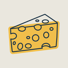 Piece of cheese vector icon. Farm animal sign