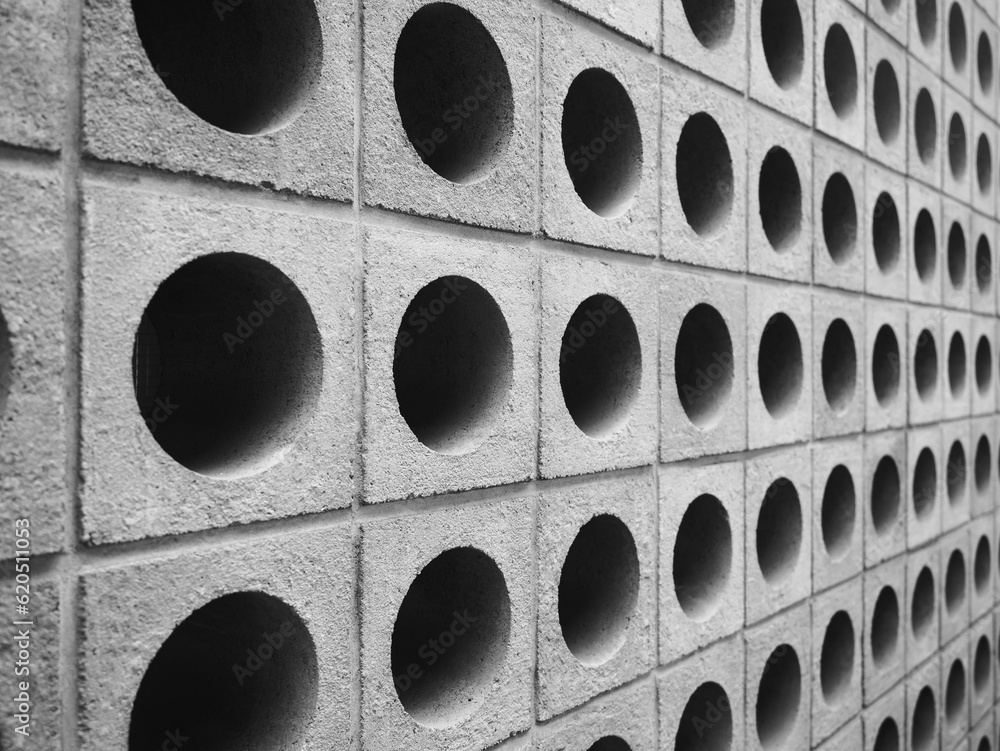 Poster architecture details cement wall circle pattern geometric block abstract background