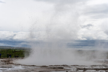 Iceland - 06.30.2023: Strokkur geyser erupting