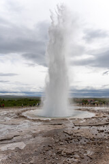 Iceland - 06.30.2023: Strokkur geyser erupting