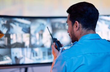 Security guard, radio and cctv screen, communication and inspection service for building safety....