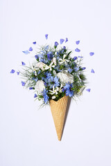 Floral ice cream cone