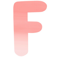 Red and pink gradient letter, Watercolor pattern, Hand drawn