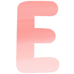 Red and pink gradient letter, Watercolor pattern, Hand drawn