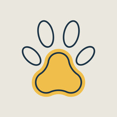 Paw vector isolated icon. Pet animal sign