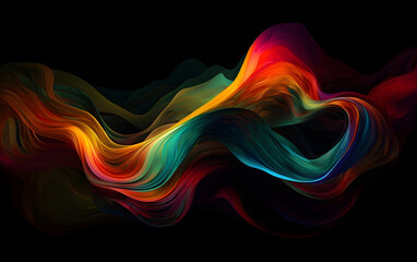 Colourful wavy abstract background, Generative AI