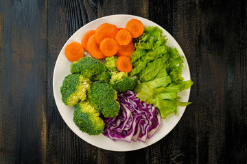 Assortment of vegetables on a monochrome background
