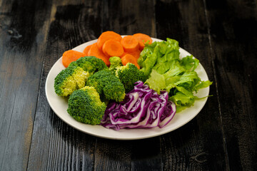 Assortment of vegetables on a monochrome background