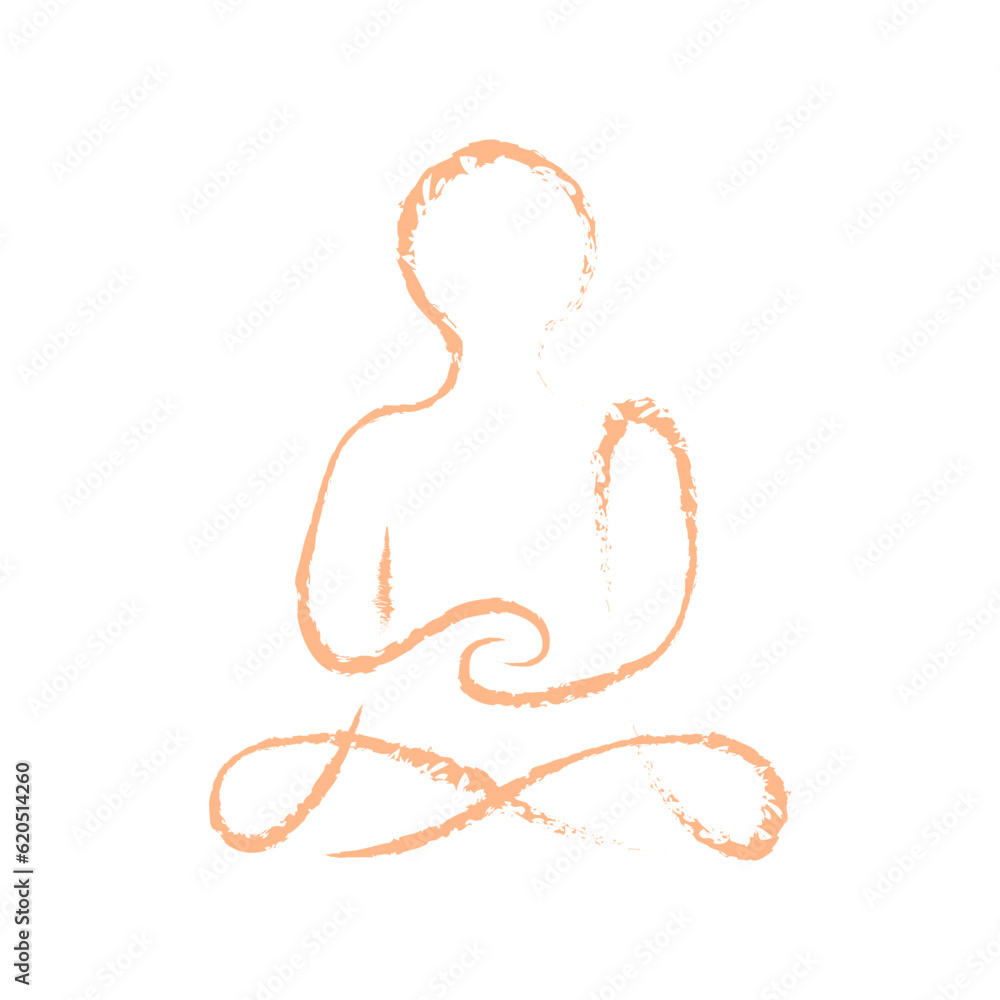 Poster abstract human sitting in lotus position brochure element design. vector illustration with empty cop