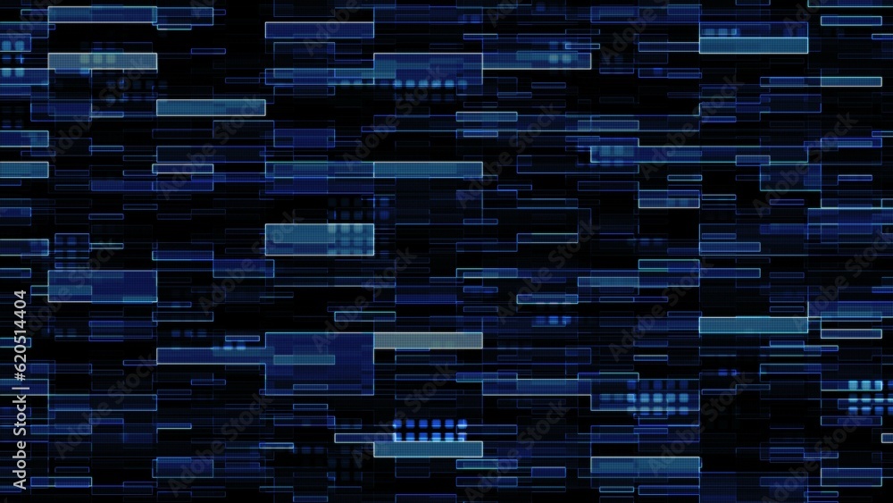 Aufkleber modern graphic background in blue design - random arrangement of dotted rectangles with changing col