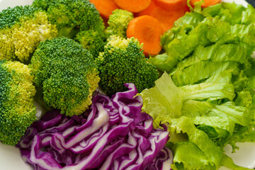 Assortment of vegetables on a monochrome background