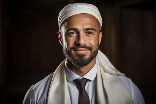 a Muslim guy in a leadership role, whether it's in his community, workplace, or activism, highlighting his ability to inspire and empower others through his actions and positive in Generative AI