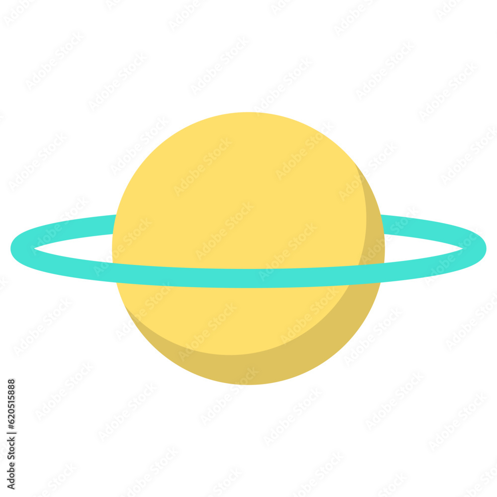 Poster saturn planet with ring around brochure element design. gas giant. vector illustration with empty co