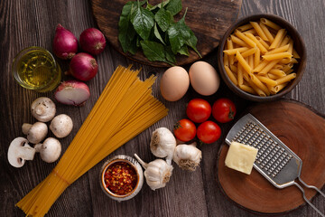 Pasta ingredients to cook