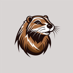 Vector beaver head for the logo. Corporate identity for a construction company 