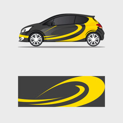 wrapping car decal golden luxury design vector