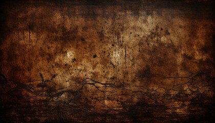 Dark brown grunge texture background, Generative AI