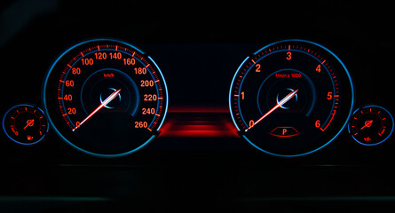Fototapeta premium Closeup of car dashboard