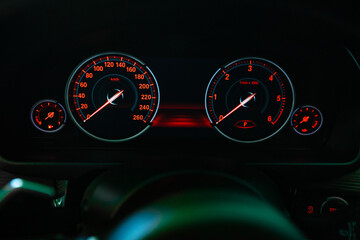 Closeup of car dashboard