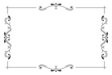 Ornament frame ornate rectangle simple black shape art