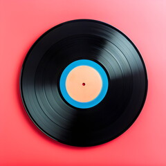 78 record isolated on plain pink studio background, made with generative ai