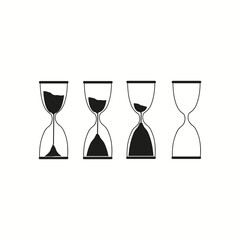 Sand watch icon set. Hourglass symbol Vector