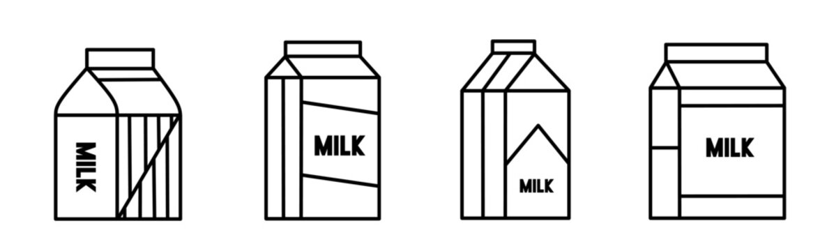 Milk icon. Milk thin line icon collection. Stock vector.