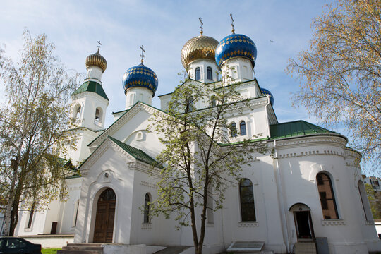 Belarus Bobruisk St. Nicholas Cathedral on a sunny autumn day