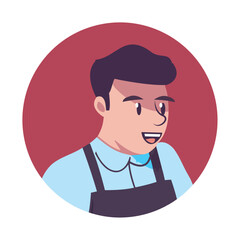 Smiling adult businessman avatar, cheerful and professional occupation