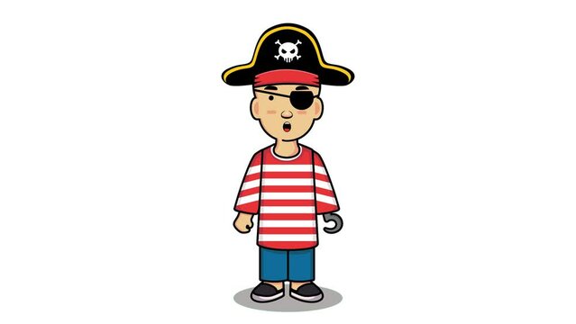 animation of a boy dressed as a pirate