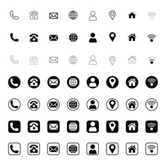 icons set, Contact icons set, Icons pack for design, contact information icon, icons collection