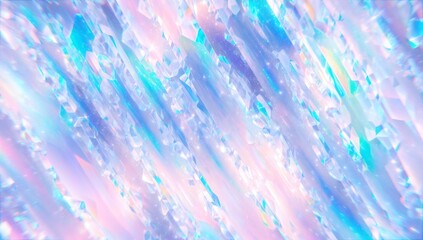Magic crystal growth, abstract geology structure with blue and purple pastel colors, glassmorphism and holographic gradients, refraction effect, background, AI Generated