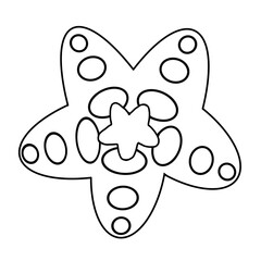 Starfish lined design drawing.