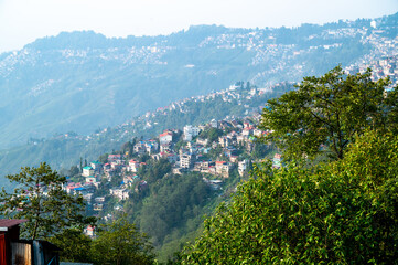 Darjeeling city a beautiful hill station also known as The Queen of Hills in West Bengal, India.