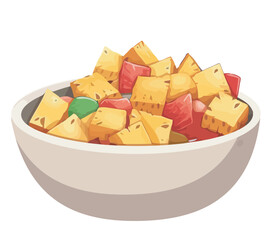 Gourmet fruits salad bowl snack, freshness