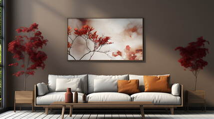 Modern Living Room With Sofa Generative AI