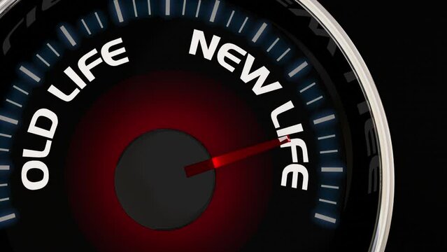 New Life Vs Old Speedometer Fast Change Attitude Outlook Future 3d Animation