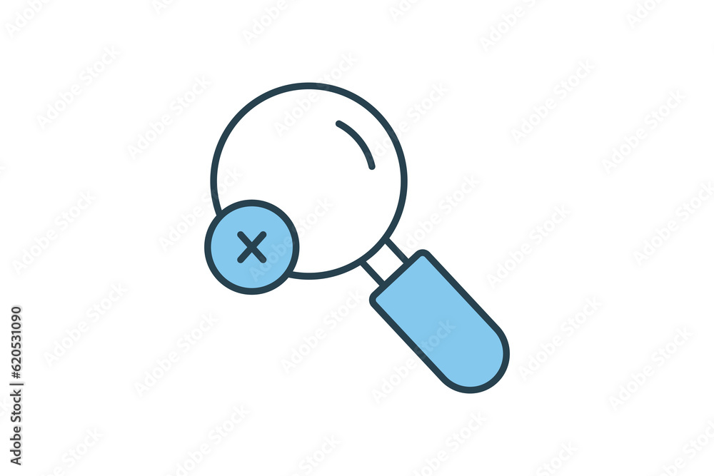 Poster screen search no result icon. icon related to find, search. flat line icon style design. simple vect