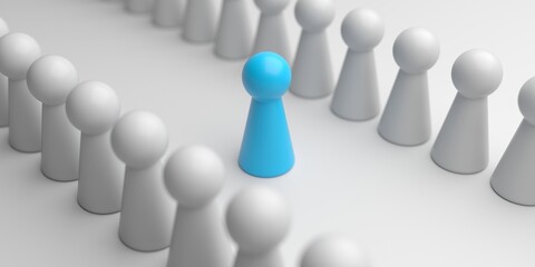 Crowd business organization. Leadership and teamwork concept