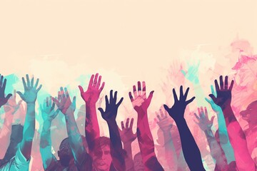 Multicolored Hands Painting - Generative ai