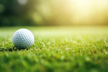 Obraz premium Close-up of a Golf Ball - Generative ai